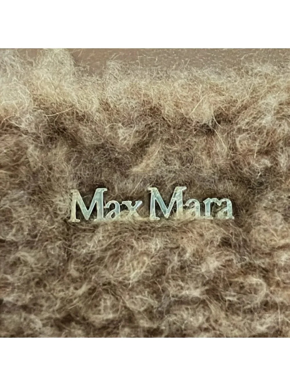 Max Mara Shoulder Bag Brown Gold Chain Silk Leather - Picture 9 of 10